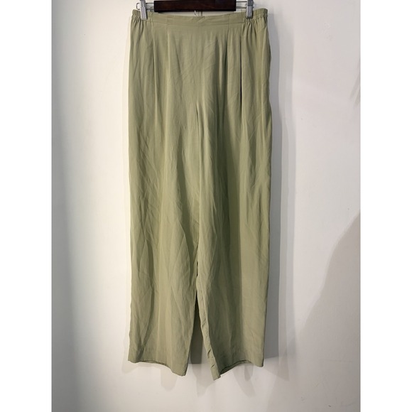 Emma James Pants - Vintage‎ Emma James 100% Silk Olive Green Pull On Wide Leg Pants Women's 12